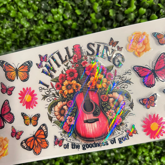 G13 I will Sing Butterfly and Floral Holographic UVDTF WRAPS