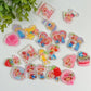 Strawberry Girl Acrylic Flat Back Charms Mixed 8 pcs