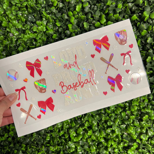 #264 Baseball Aunt Holographic UVDTF WRAPS