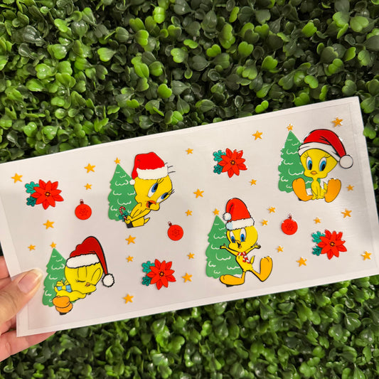Y31 Yellow Bird Christmas Single Sided UVDTF WRAPS