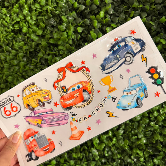 U4 Kachow Red Car Single Sided UVDTF WRAPS