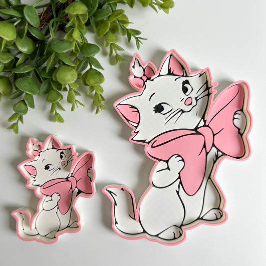 White Cat with Pink Bow Tray Multi Use Tray Sold Individually
