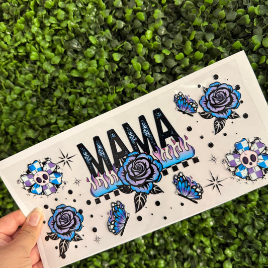 A44 Mama Retro Purple & Blue Single Sided UVDTF WRAPS
