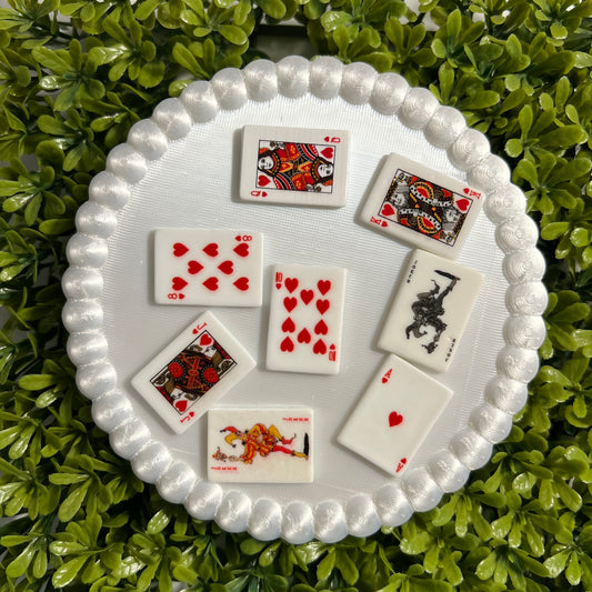 Play Cards Flat Back Charms Mixed 8 pcs