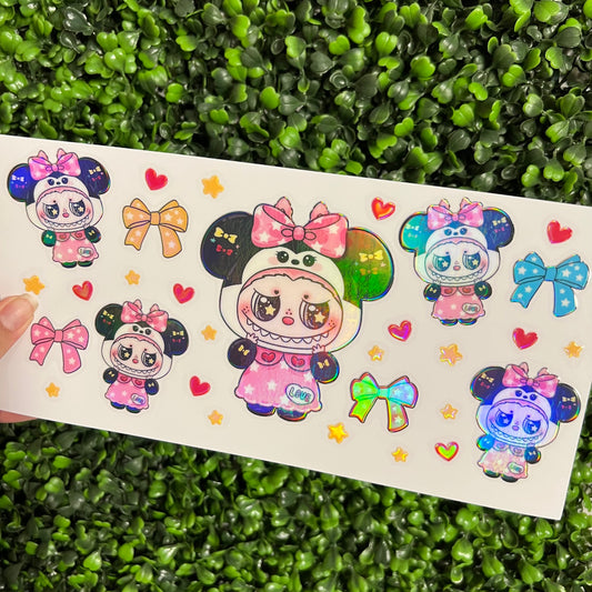 V1 Bubu Girl Mouse Holographic UVDTF WRAPS