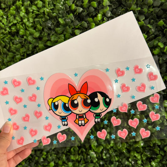 S44 Power Girls and Hearts Single Sided UVDTF WRAPS