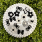 Black & White Flat Back Charms Mixed 8 pcs