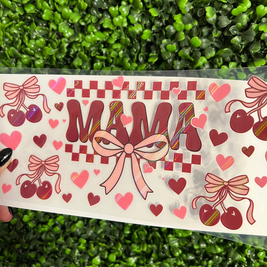 A20 Mama Cherries and Bows Holographic UVDTF WRAPS