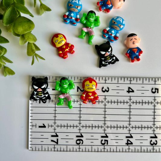 Heroes Flat Back Charms Mixed