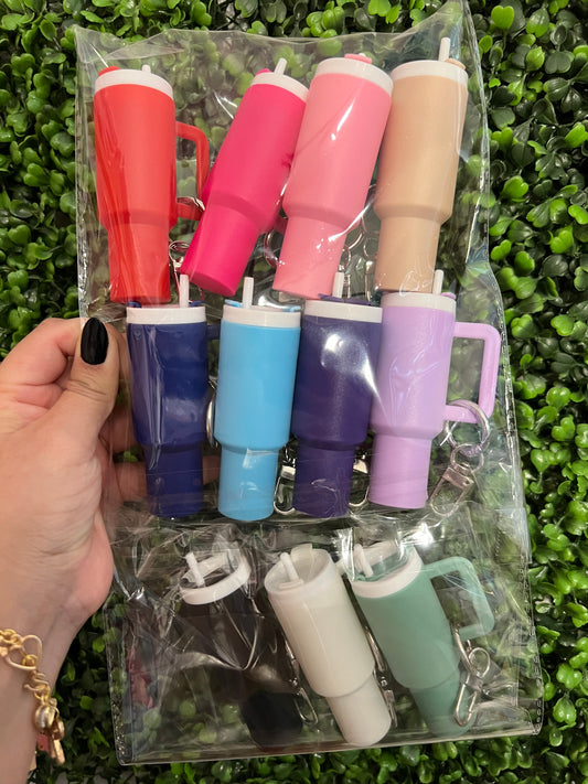 Solid Color Mini Keychain Tumblers