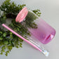 Blank Jelly Ombre Glass Can 16 oz with Matching Straws SET