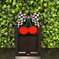 Cherries Checkered Bow Sticky Note Holder