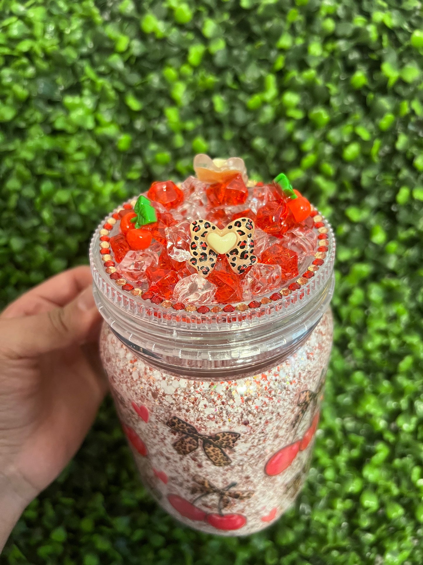 CUSTOM MADE 20 oz Mason Jar DRY Snow Globe
