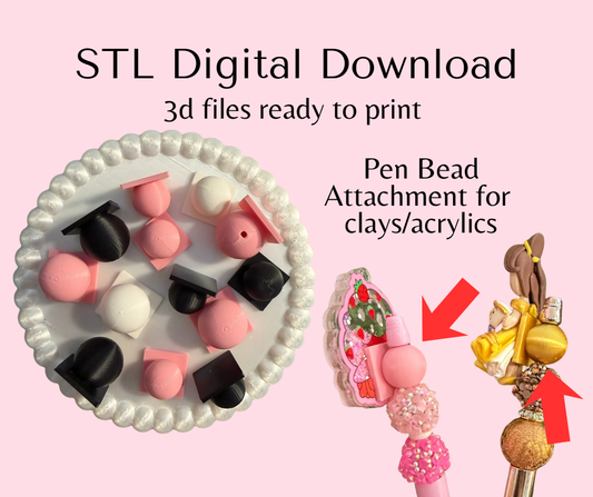 Bead Pen Attachment for Acrylics and Clays 16mm & 20mm Beads Digital Download
