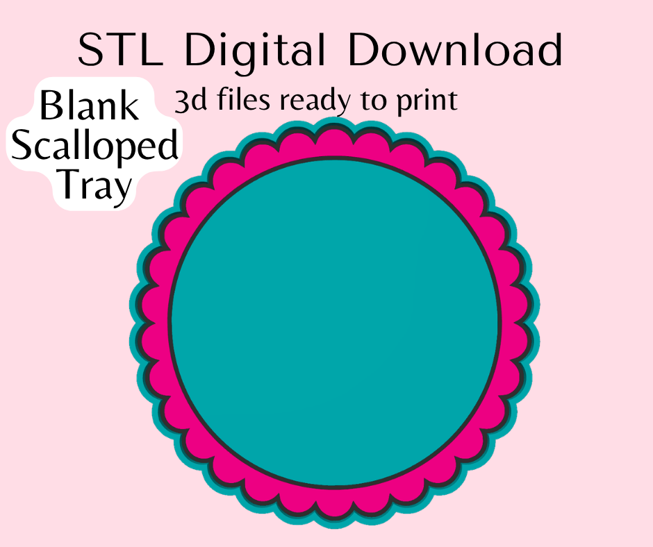 Blank Scalloped Tray Multi Use Tray Digital Download