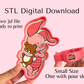 Small Size Pig with Teddy Trinket Tray Digital Download