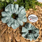 Jade Floral Scrunchies