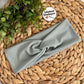 Silver Sage Ribbed Solid Color Headband