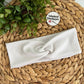 White Ribbed Solid Color Headband