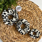 Black and white cheetah Scrunchies