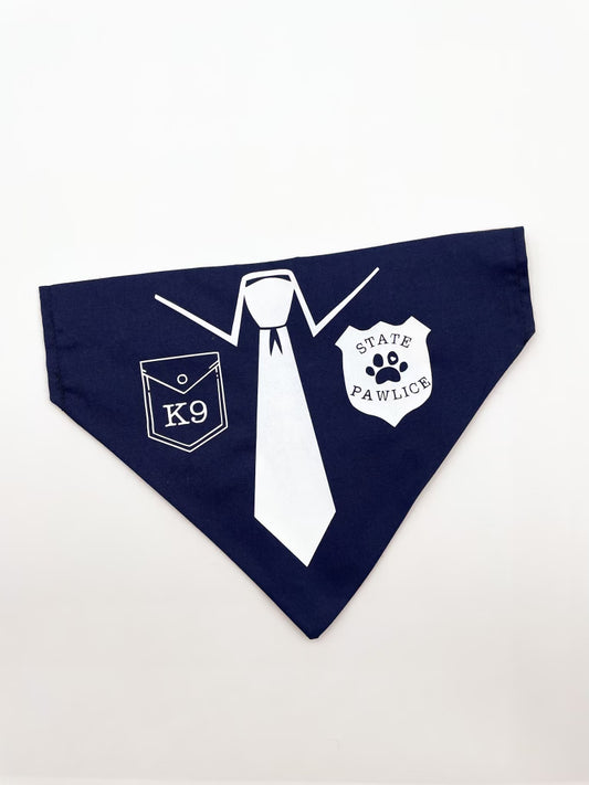 State Pawlice Dog Bandana Over The Collar