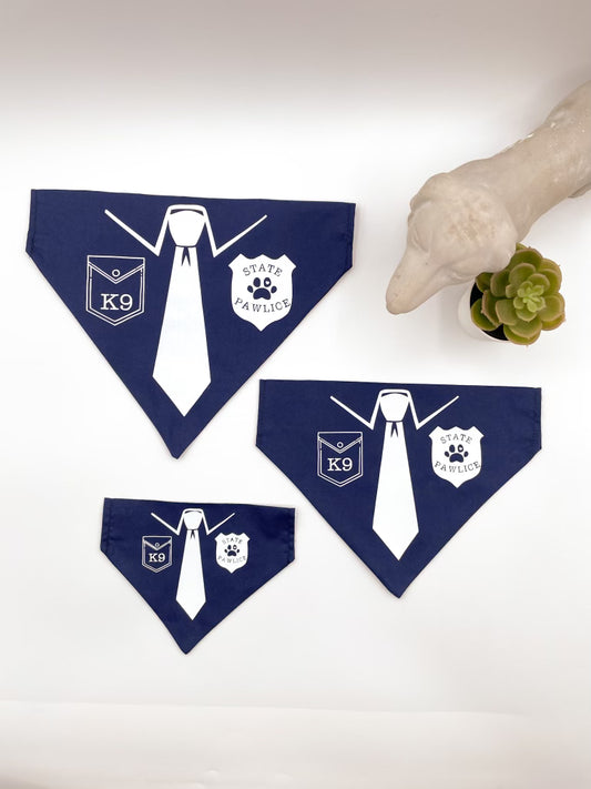 State Pawlice Dog Bandana Over The Collar