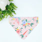 Blue and Pink Floral Dog Bandana Over The Collar - REVERSIBLE