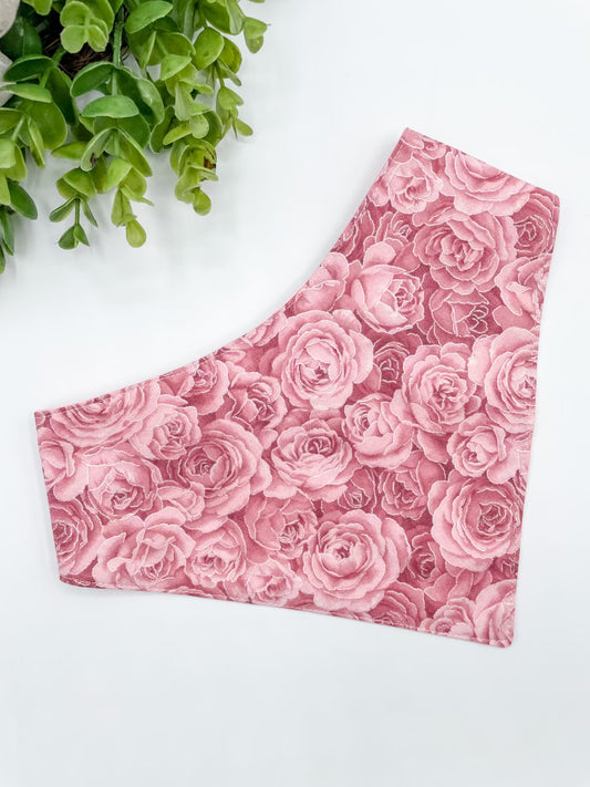 Pink Floral Dog Bandana with Snap Ons