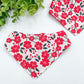 Red Floral Dog Bandana with Snap Ons