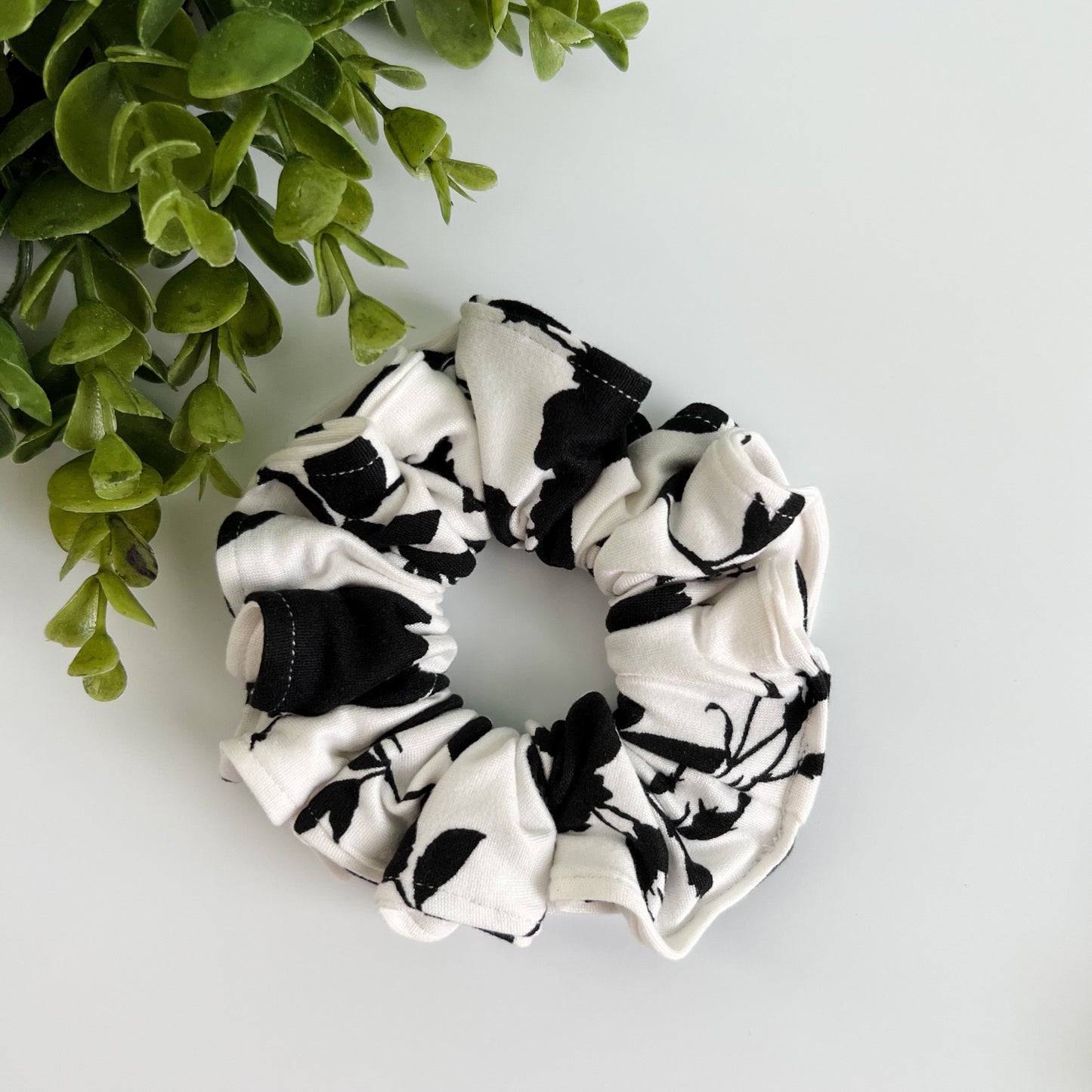 Black Floral- Scrunchies