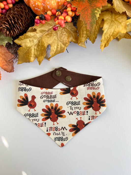 Turkeys- Dog Bandana with Snap Ons