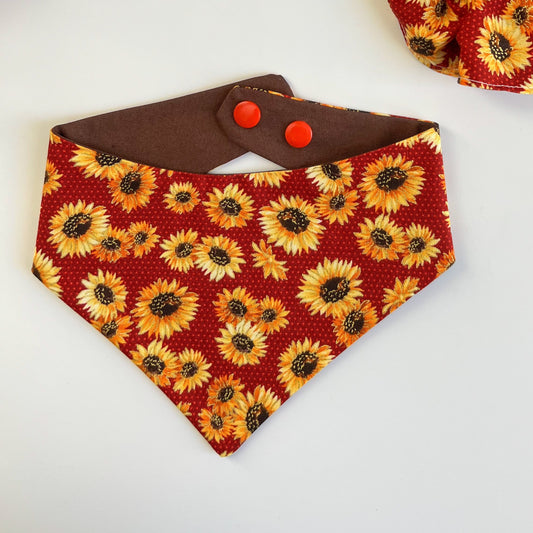 Sunflowers- Dog Bandana with Snap Ons